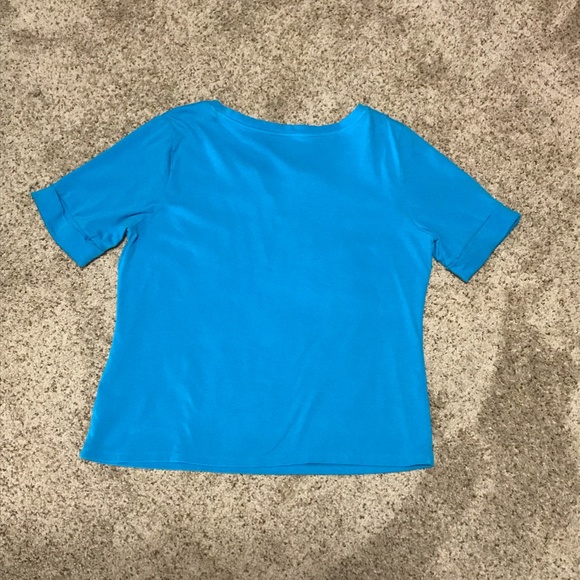 Ellen Tracy Short Sleeve Tee WIth Rolled Sleeves Size Large - Picture 6 of 6